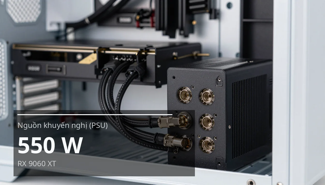 Nguồn khuyến nghị (PSU) — 550 W — RX 9060 XT